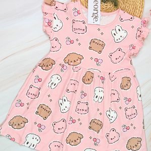 George Pink Animal Print Ruffle Sleeve Dress | Age 2-3 years