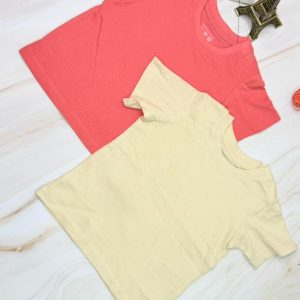 Baby Primark Care 2-Pack Basic Tees | Coral + Cream | Ages 18-24 Months