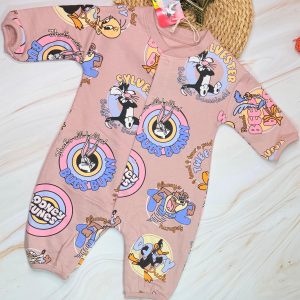 Baby Looney Tunes Romper | Pink Cartoon Print | Ages 0-3 Months & 9-12 Months