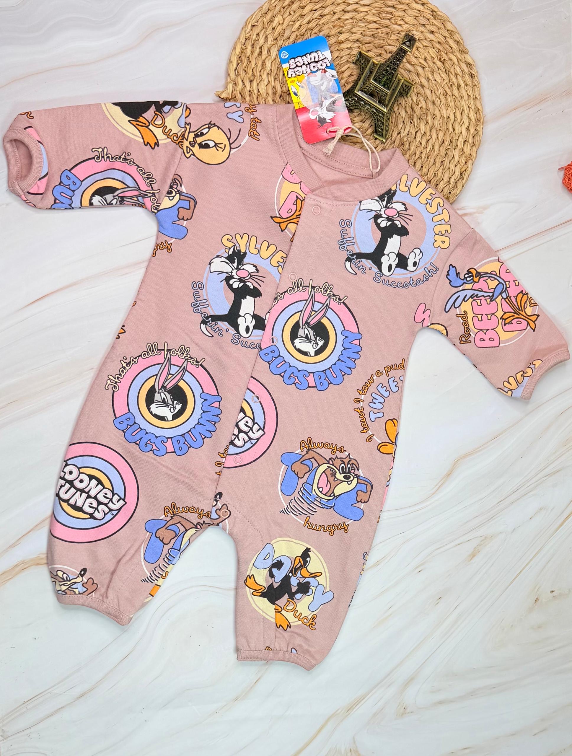 Baby Looney Tunes Romper | Pink Cartoon Print | Ages 0-3 Months & 9-12 Months